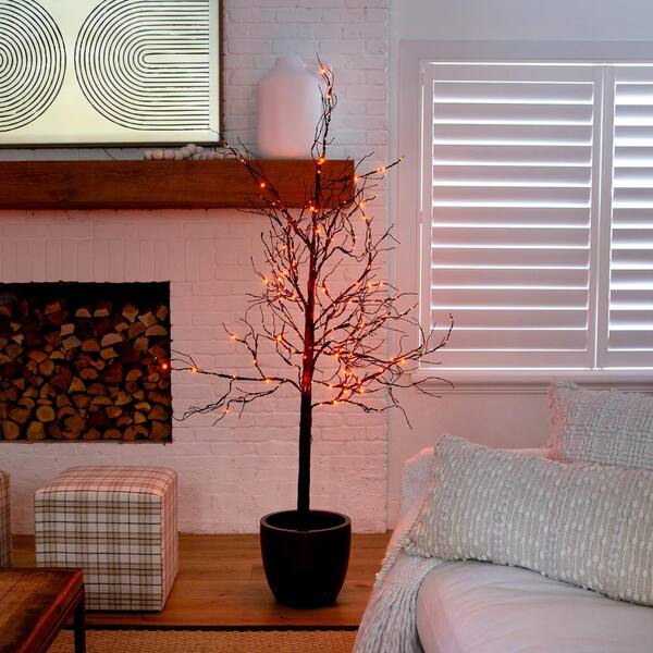 Halloween 6’ ORANGE good Twig Tree 300 LED