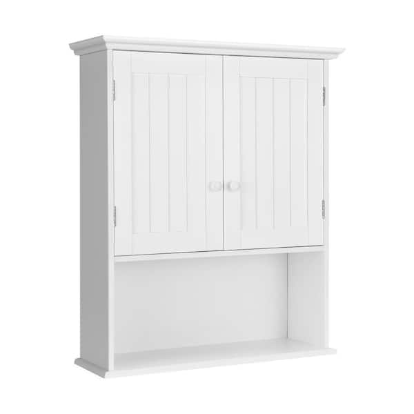 23.5 in. W x 8 in. D x 28 in. H Wall Mounted Bathroom Storage Wall Cabinet in White