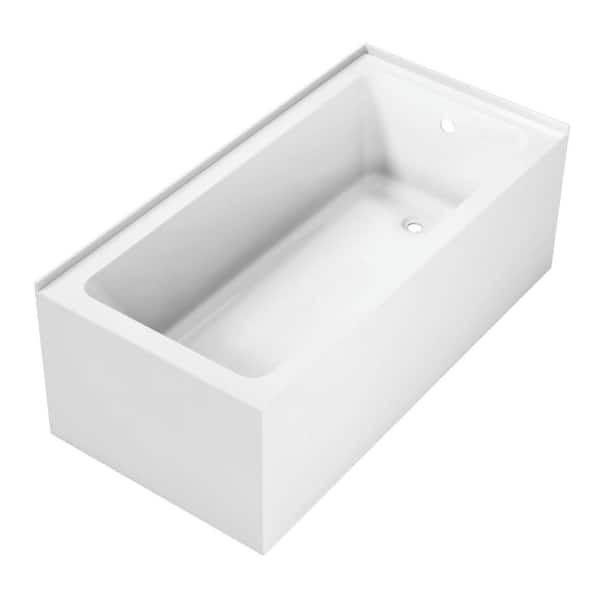 Aqua Eden 60 in. x 30 in. Acrylic Rectangular Alcove Soaking Bathtub with Right Drain in White