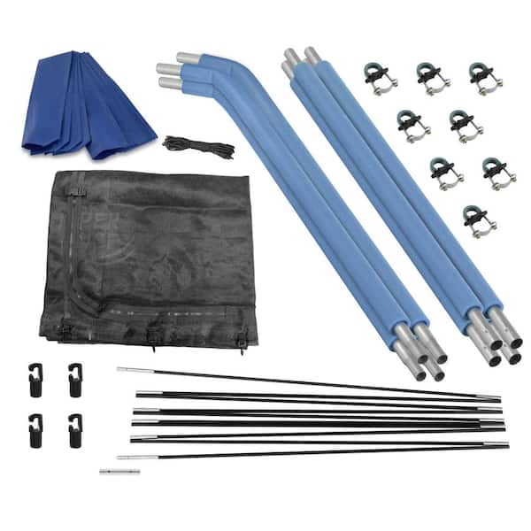 Upper Bounce Machrus Upper Bounce 14ft. Round Trampoline Safety Enclosure Set Includes Net, 4 Curved Poles, Caps and Foam Sleeves