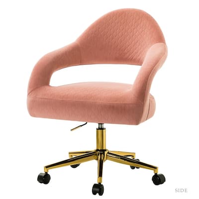 Sara Pink Swivel Task Chair with Golden Base