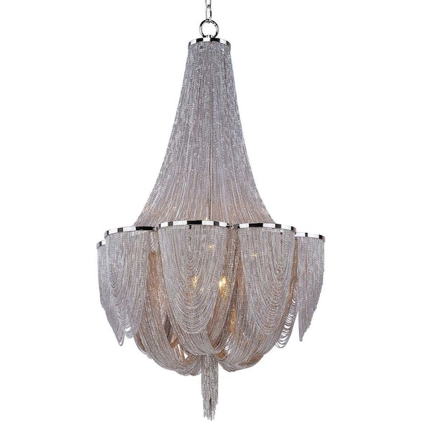 Chantilly 10-Light Polished Nickel Chandelier