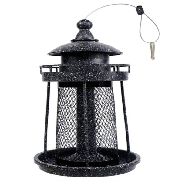 Unbranded - Hanging for Standard Squirrel Resistant Bird Feeder, 1.9 lbs. Seed Capacity, Black