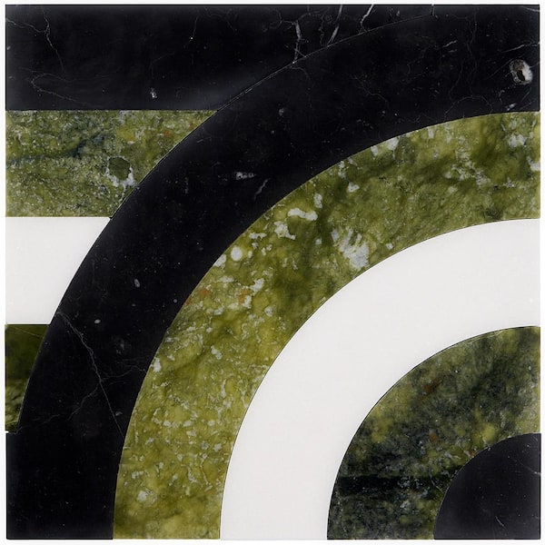 Elizabeth Sutton Bow Horizon Soul 12 in. x 12 in. Polished Marble Floor and Wall Mosaic Tile (1 sq. ft. / Sheet)