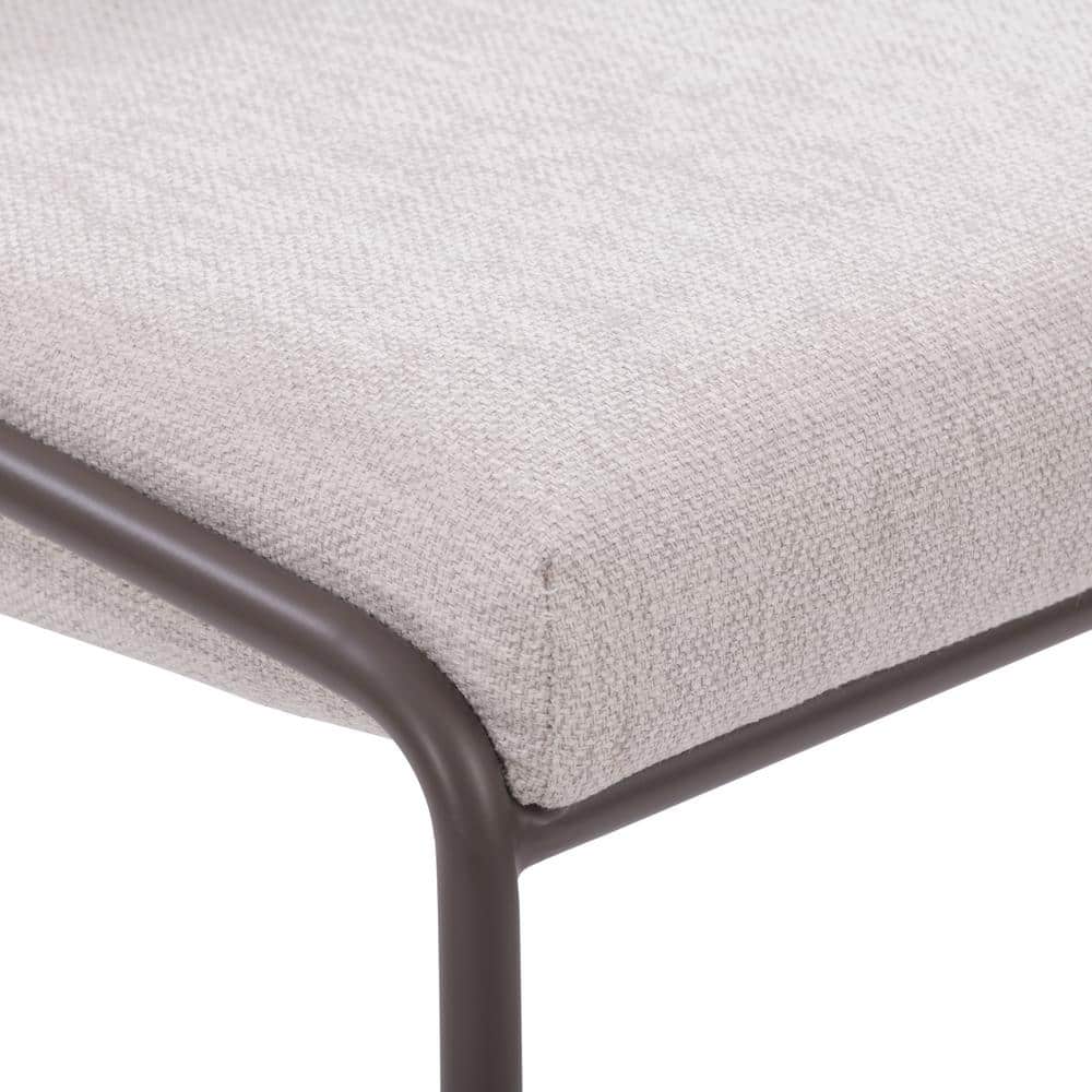 Blakeley High Back Gray Upholstered Side Chair with Metal Legs