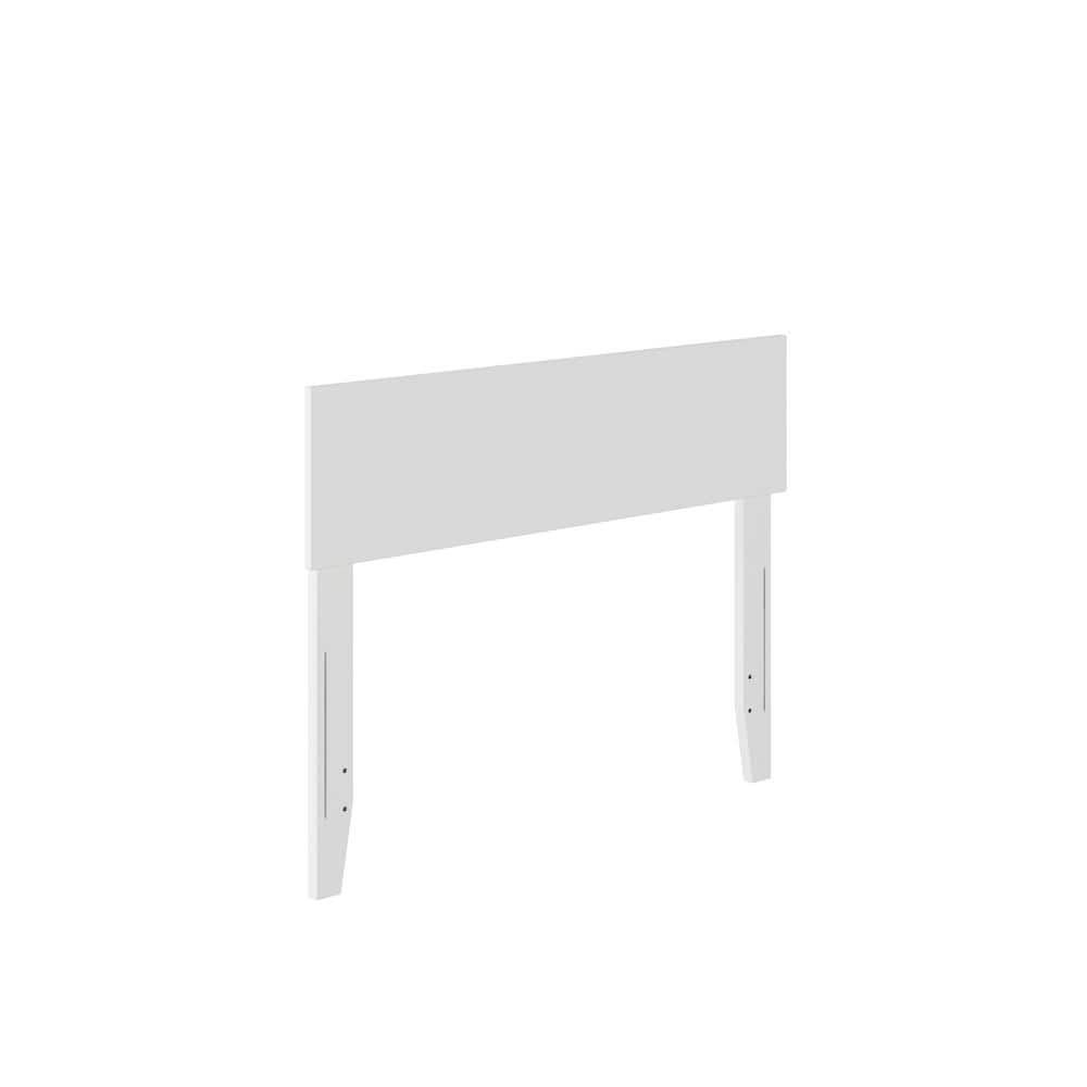 White Twin Solid Wood Headboard with USB Ports