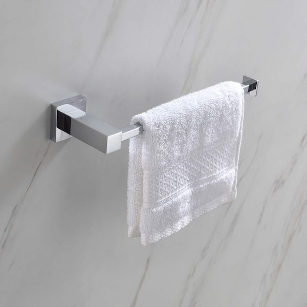 Bathroom Accessories 9 in. Wall Mounted Towel Bar in Chrome