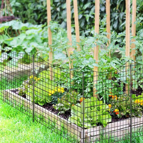 ANGELES HOME 39 Metal Garden Fence Outdoor Animal Barrier