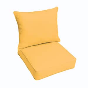 23 x 25 Deep Seating Outdoor Pillow and Cushion Set in Solid Daffodil