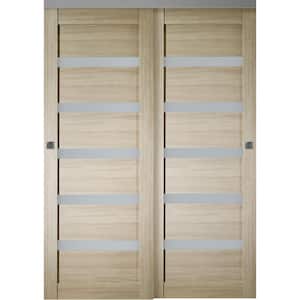 Leora 36 in. x 80 in. Shambor Finished Wood Composite Bypass Sliding Door