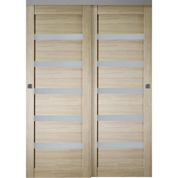 Belldinni Leora 36 in. x 80 in. Shambor Finished Wood Composite Bypass Sliding Door