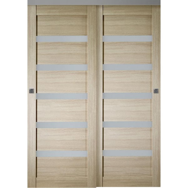 Belldinni Leora 56 in. x 79" Shambor Finished Wood Composite Bypass Sliding Door