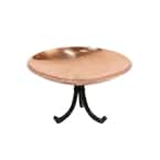 14 in. Dia Polished Copper Plated Stainless Steel Birdbath Bowl with Tripod Stand