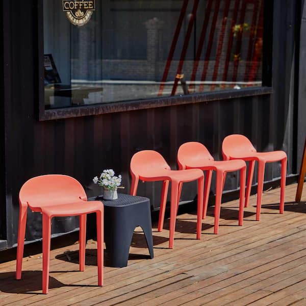 Joyous Salmon Short Stool (Set of 2)