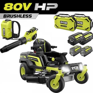 42 in. 80-Volt HP Brushless Battery Electric Cordless Zero Turn Mower, Blower, Backpack Battery - Batteries and Chargers