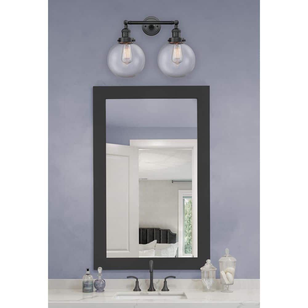 Beacon 19 in. 2-Light Matte Black Vanity Light with Glass Shade price history on PriceWatchPro