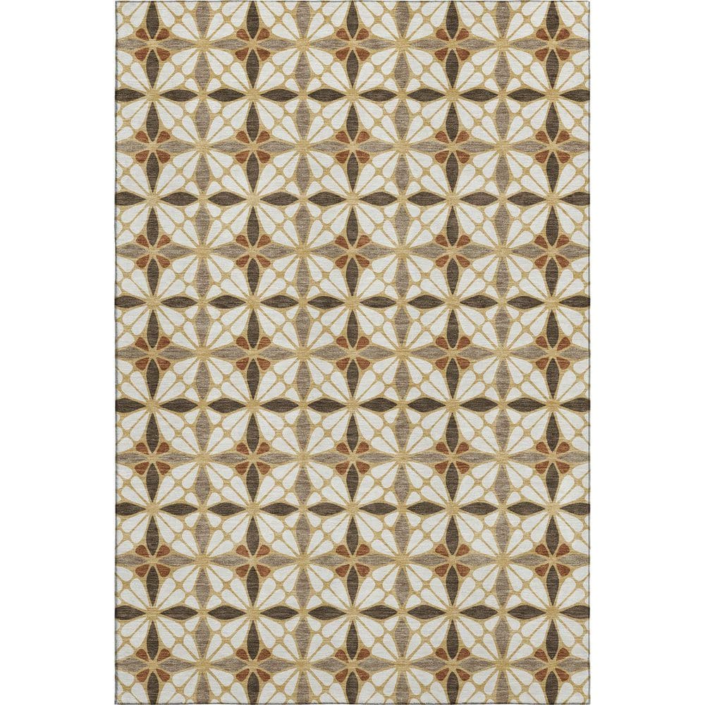 Mayfield Premium Machine Washable Abstract AMF2469 Gold 5 ft. x 7 ft. 6 in. Area Rug price history on PriceWatchPro