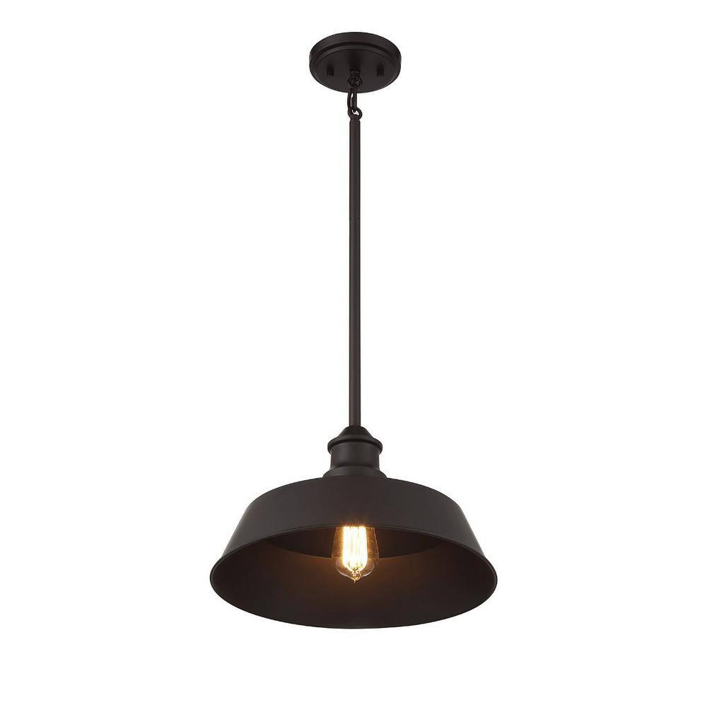 Grady Oil Rubbed Bronze 1-Light Pendant with Metal Shade