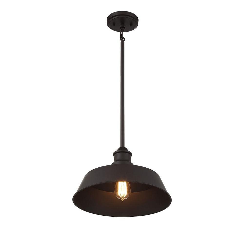 Grady Oil Rubbed Bronze 1-Light Pendant with Metal Shade