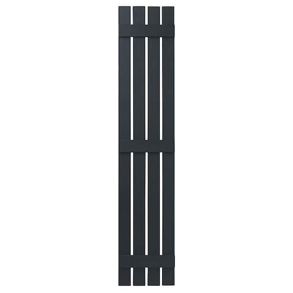 Ply Gem 16 in. x 71 in. Polypropylene 4 Board Open Board and Batten Shutters Pair in Dark Spruce