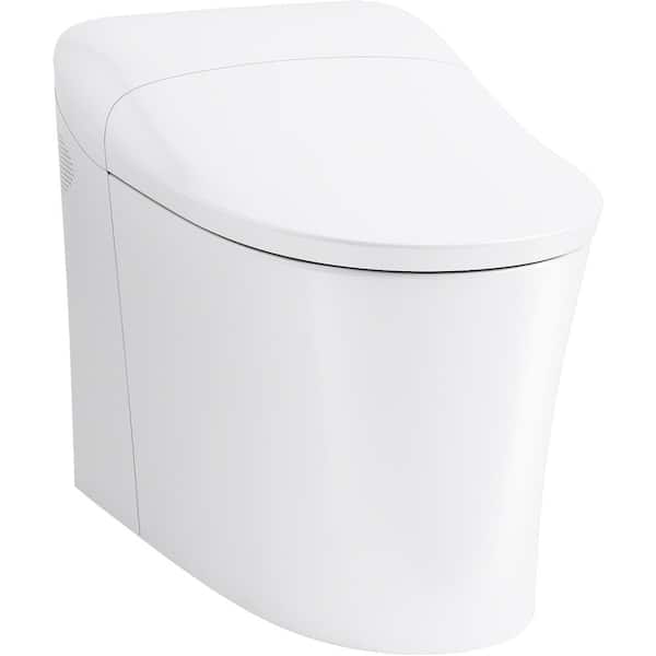 KOHLER Eir Comfort Height Intelligent 1-Piece 0.8 GPF Dual Flush Elongated Toilet in White with built in bidet, Seat Included