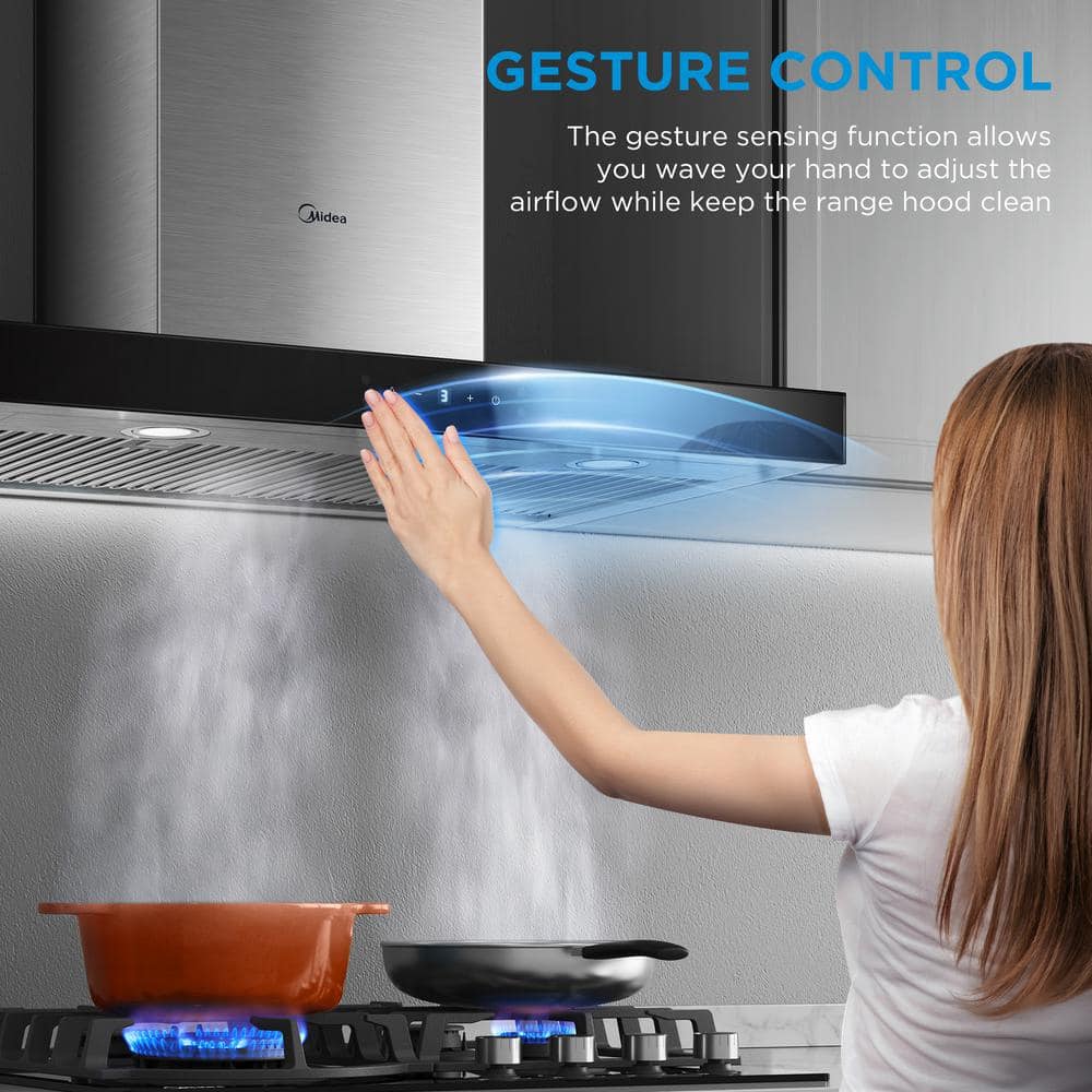 30-Inch Stainless Steel Convertible Wall-Mounted Range Hood with Charcoal Filter