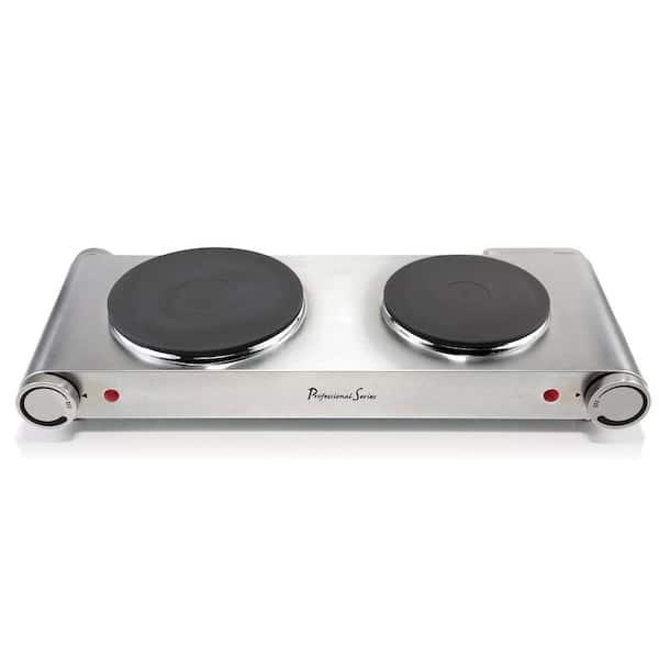 Professional Series Electric 6" Double Burner Hot Plate Stainless Steel
