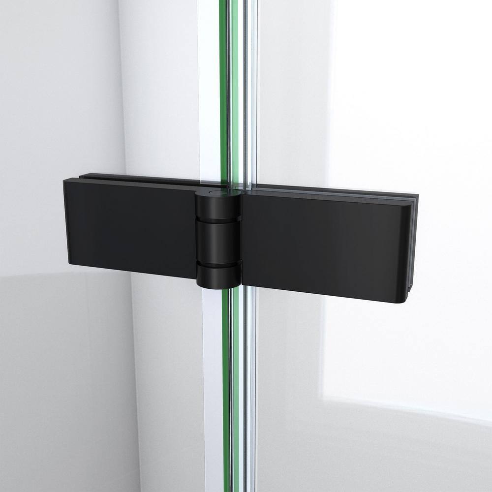 Matte Black Frameless Bi-Fold Tub Door 36" x 58"