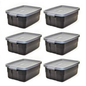 Roughneck Tote 3-Gal. Storage Tote Container in Black (6-Pack)