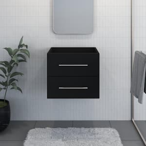 Napa 24 in. W. x 20 in. D x 21 in. H Single Sink Bath Vanity Cabinet without Top in Matte Black, Wall Mounted