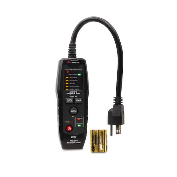 TRIPLETT Digital AFCI/GFCI Receptacle Tester ET550 - The Home Depot