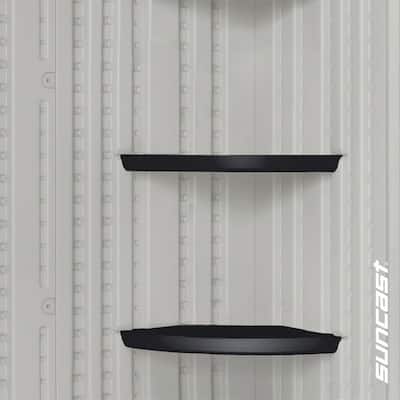 15 in. W x 1.5 in. H Black Shelf Kit (2-Pack)