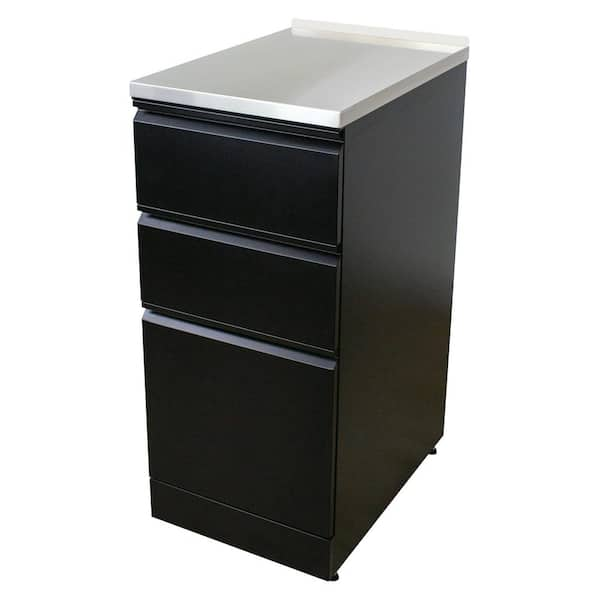 Transolid 15.4 in. W x 34.9 in. H x 22.4 in. D 20-Gauge Metal Freestanding Cabinet in Black