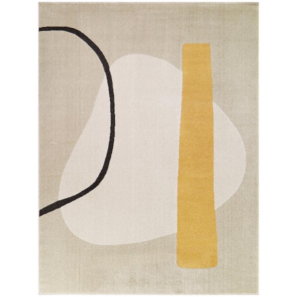 BALTA Hirsch Yellow 5 ft. x 7 ft. Abstract Area Rug