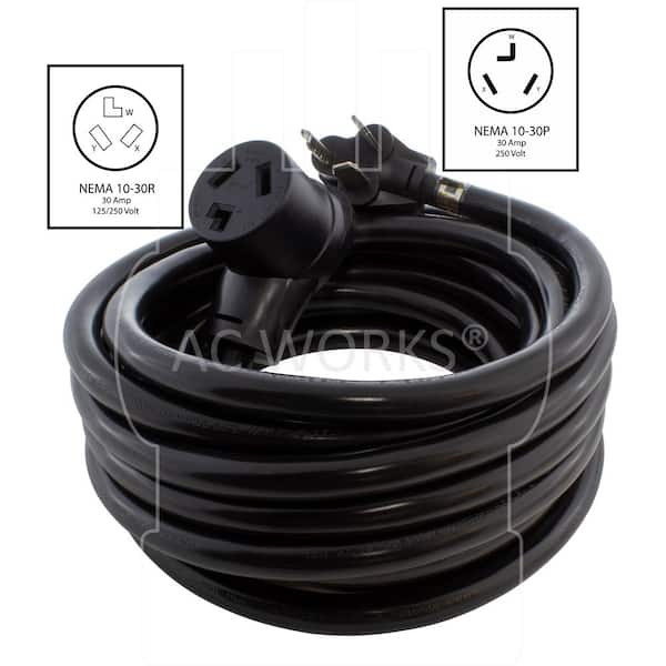 919769 50 ft. Portable Cord; Conductors: 3, Wire Size: 10 AWG, Jacket Type:  SOOW, Jacket Color: Black