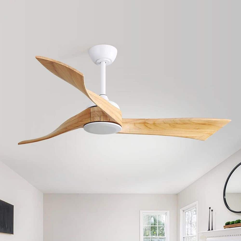 52 in. Indoor Downrod Mount White Solid Wood Blades Standard Ceiling Fan with Remote 6-Speed, DC Motor Reversible price history on PriceWatchPro