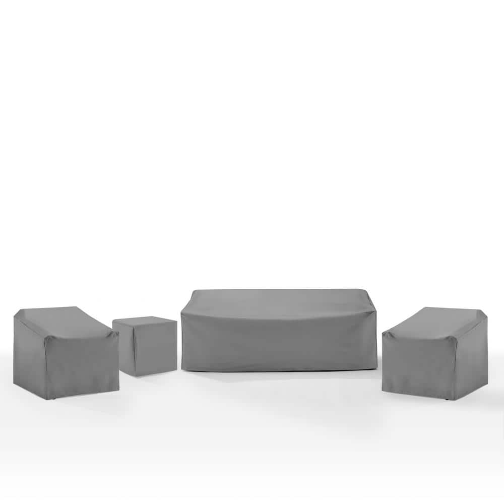 Gray Heavy-Duty Vinyl 4-Piece Outdoor Furniture Cover Set