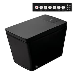 Smart 1.32 GPF 1-Piece Square Toilets in Black with Heated Bidet Seat, Auto Flush, Warm Dryer, Remote Control