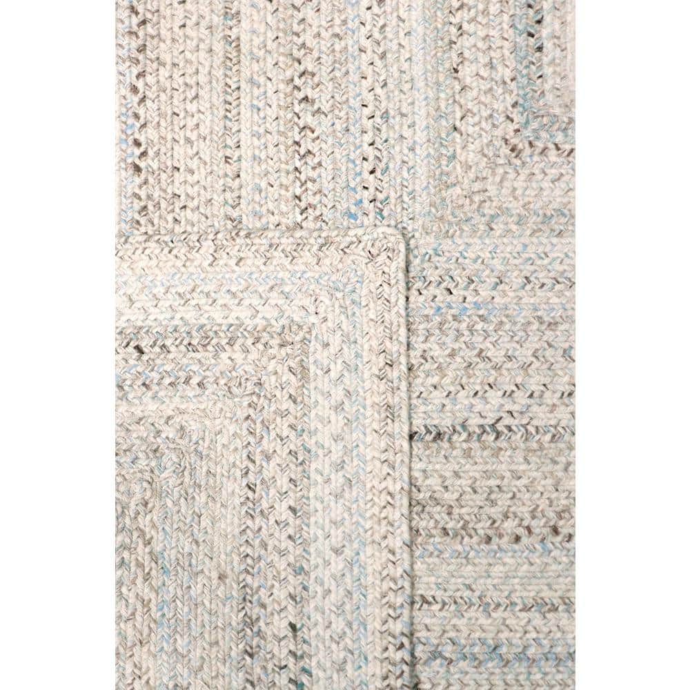 Handmade Blue Geometric Braided Synthetic Area Rug 5' x 8'