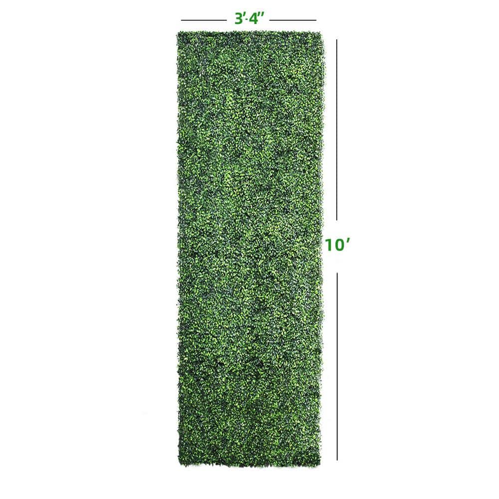 40 in. x 120 in. Light Green Artificial Boxwood Hedge Panels with Lights