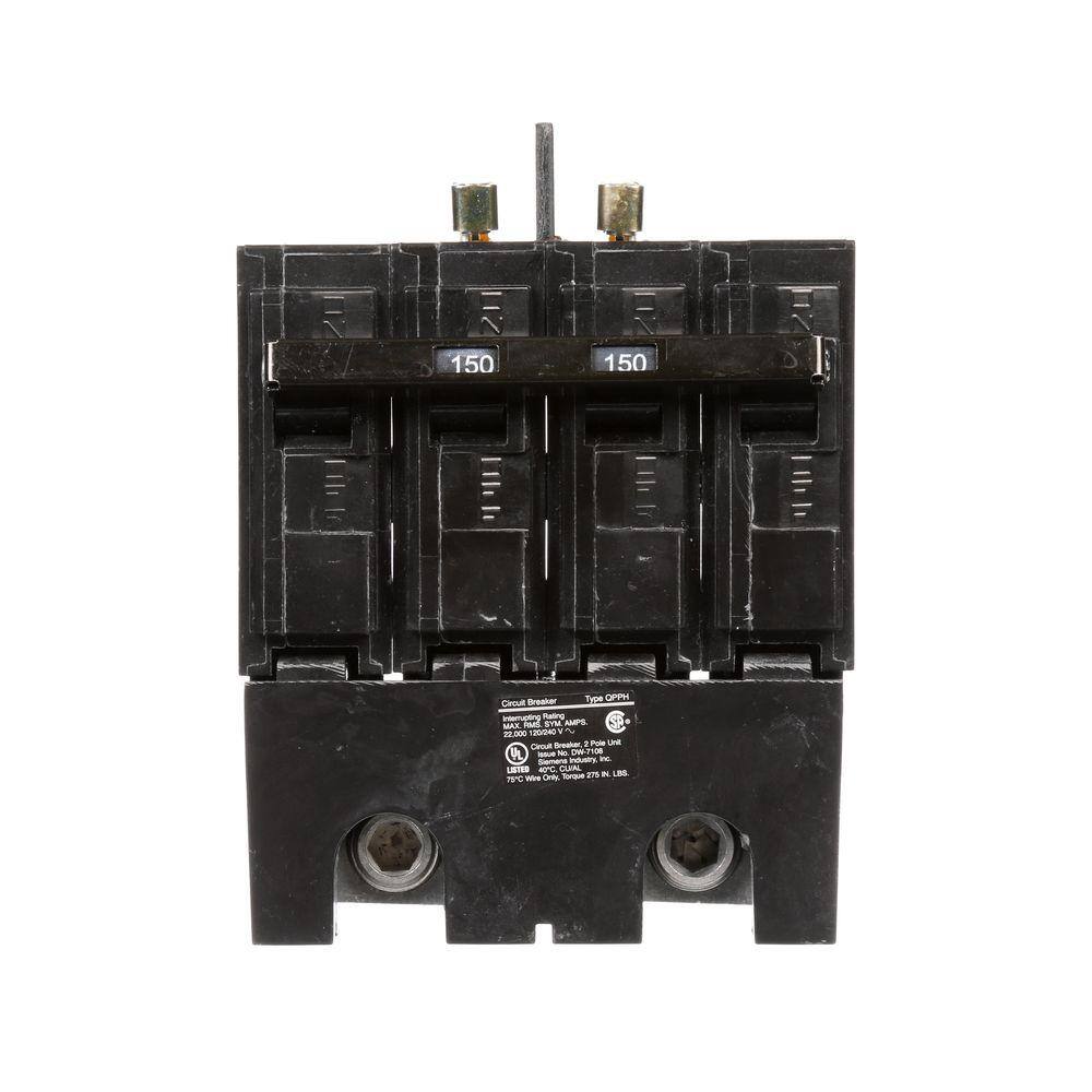 Siemens 150 Amp 4-Pole Type QPPH 22kA Bolt-on Circuit Breaker