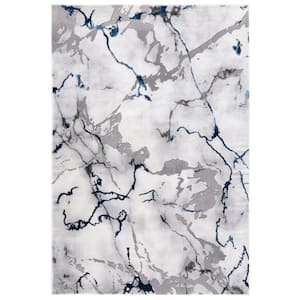 Craft Gray/Blue 8 ft. x 10 ft. Running Abstract Area Rug