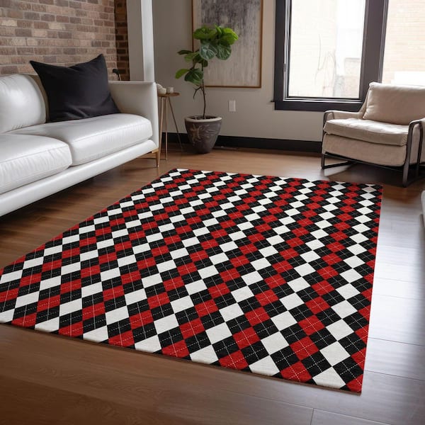 Chantille Machine Washable Indoor/Outdoor Abstract ACN1812 Black 5 ft. x 7 ft. 6 in. Area Rug