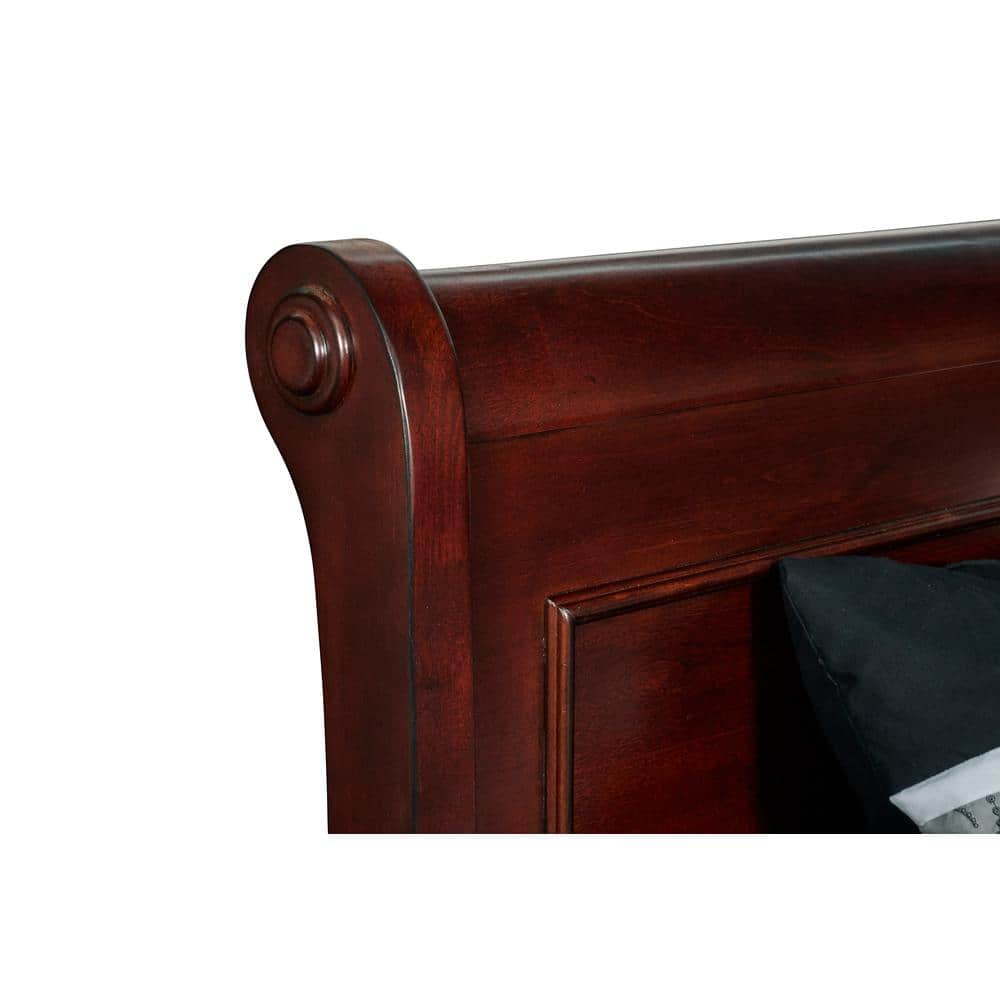 Bordeaux Cherry Classic King Wood Bed with Headboard