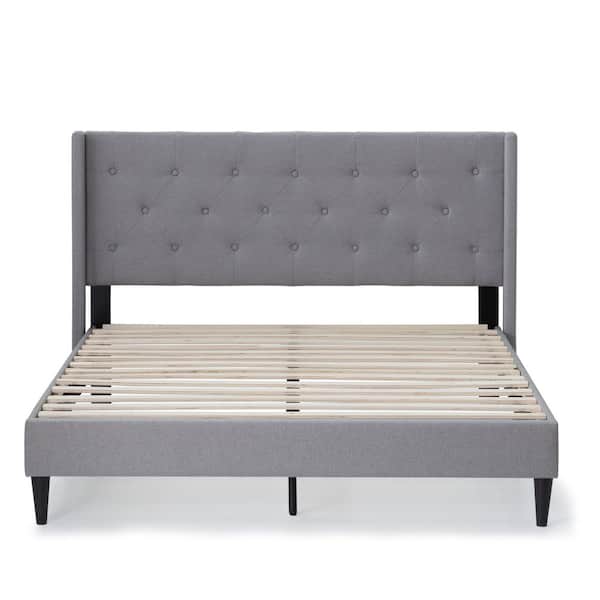 Brookside Isabelle Upholstered Stone Full Wingback Diamond Tufted Platform Bed