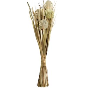 Tall Bouquet Grass Natural Foliage with Fan Like Palm Leaves (One Bundle)