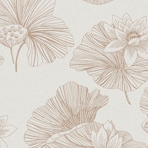 Lotus Cream White Removable Wallpaper Sample