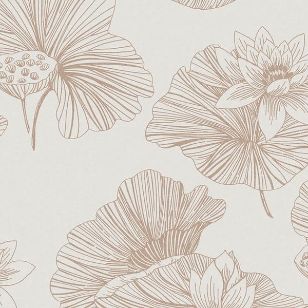 Graham & Brown Lotus Cream White Removable Wallpaper Sample
