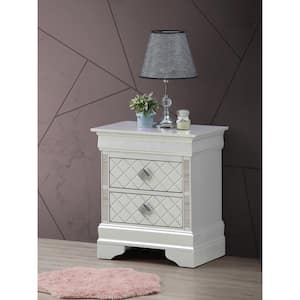Verona 2-Drawer Champagne Nightstand (24 in. H x 21 in. W x 16 in. D)