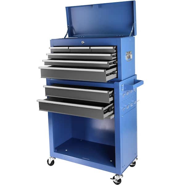 13in Rolling Tool Chest w/ Wheels 8 Drawers, Assembled Tool Cabinet Combo with Drawers, Detachable Organizer Tool Chests